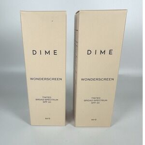 DIME Wonderscreen Tinted Shade 1 Two PackSPF 30 Mineral Sunscreen 50g Each – New